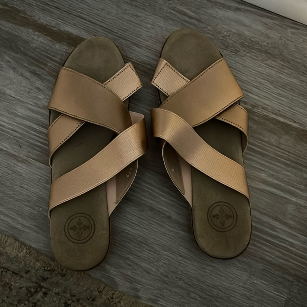 Charleston Shoe Company Rose Gold Sandal